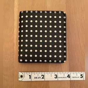 Fossil black and white polka dot bifold wallet